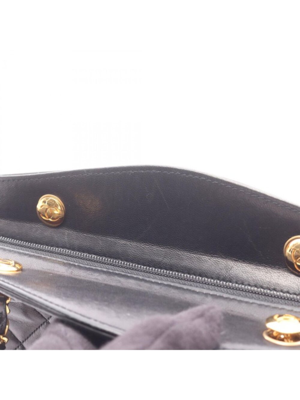 Chanel Handbag Quilted Black Lambskin Chain Bag - Picture 7 of 14